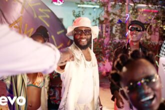 DJ OBI along with featured artists Ayanfe and Bien in the official music video Take Me Away.